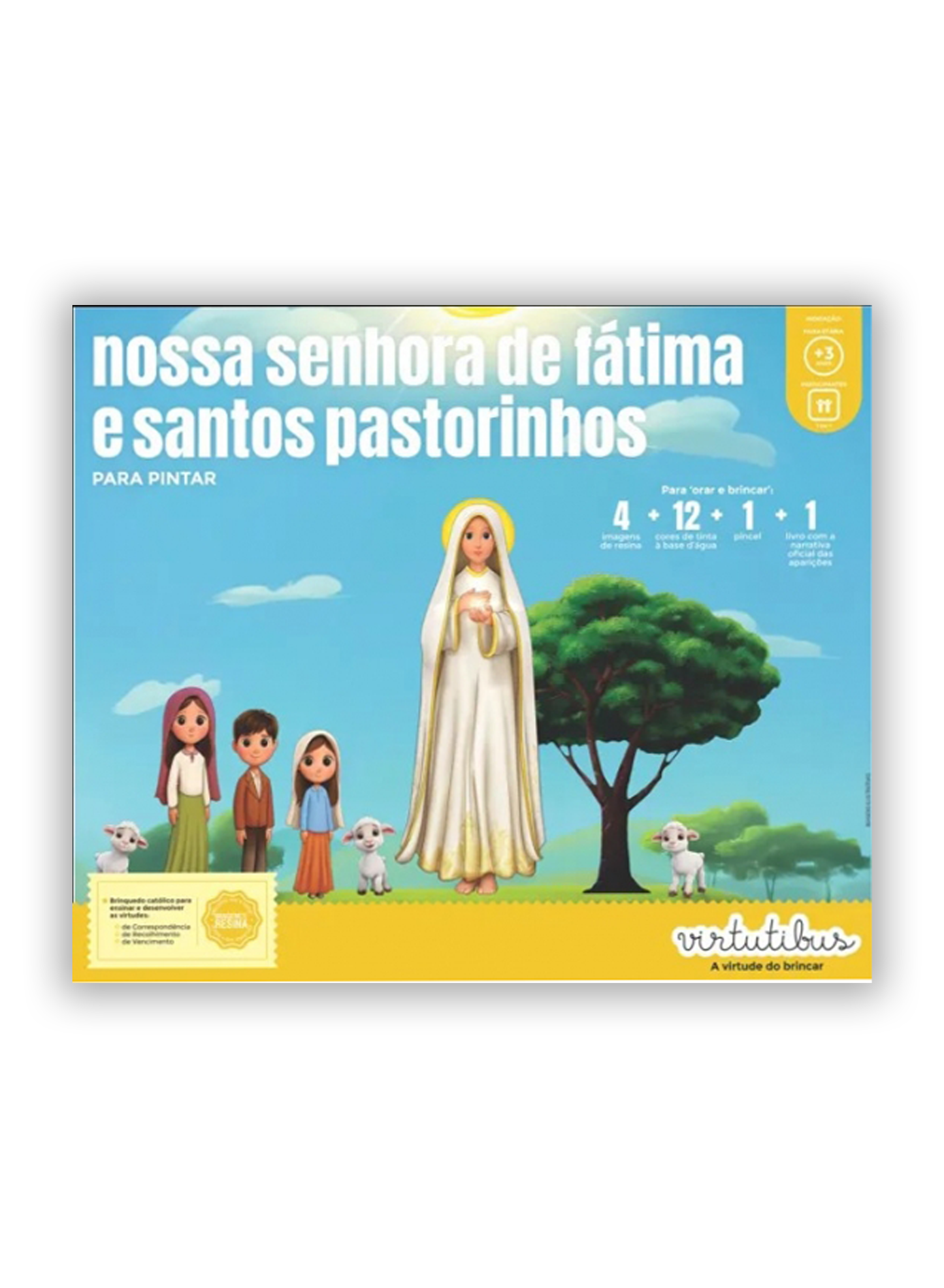 Nossa Senhora de Fátima e Santos Pastorinhos para pintar